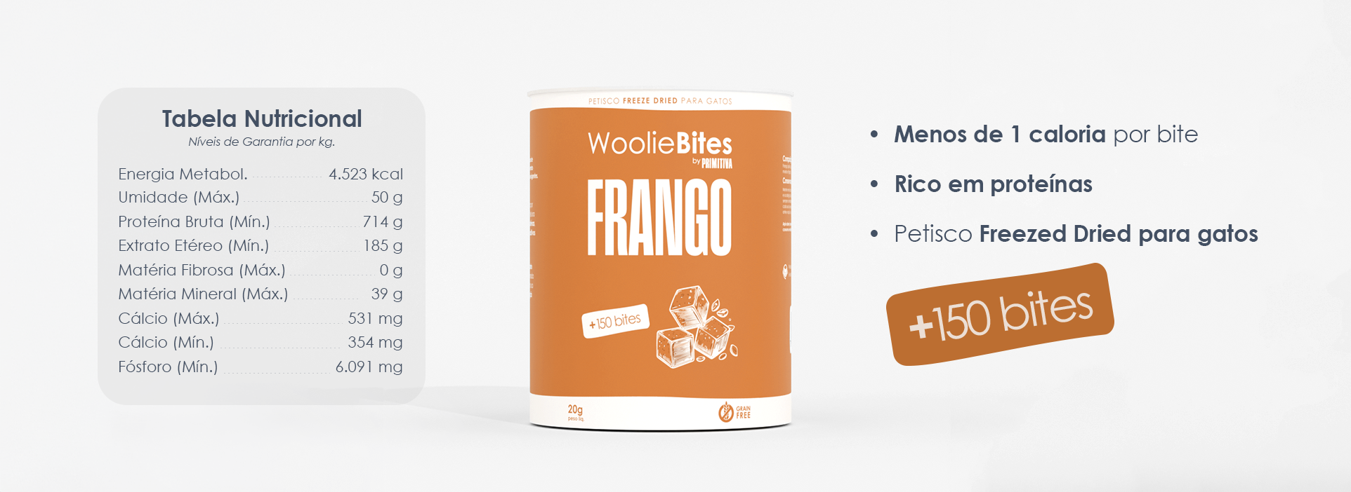 Tabela nutricional Woolie Bites Frango