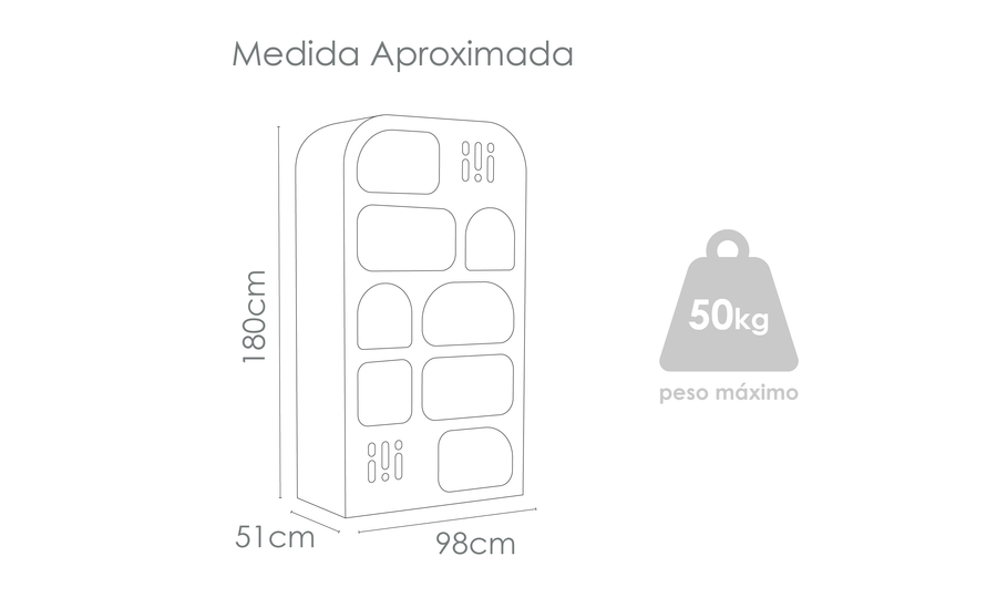 Tabela de medidas do produto