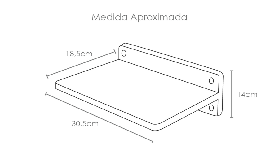 Tabela de medidas do produto
