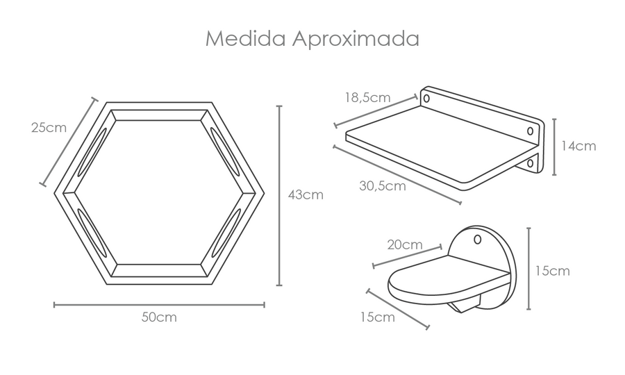 Tabela de medidas do produto