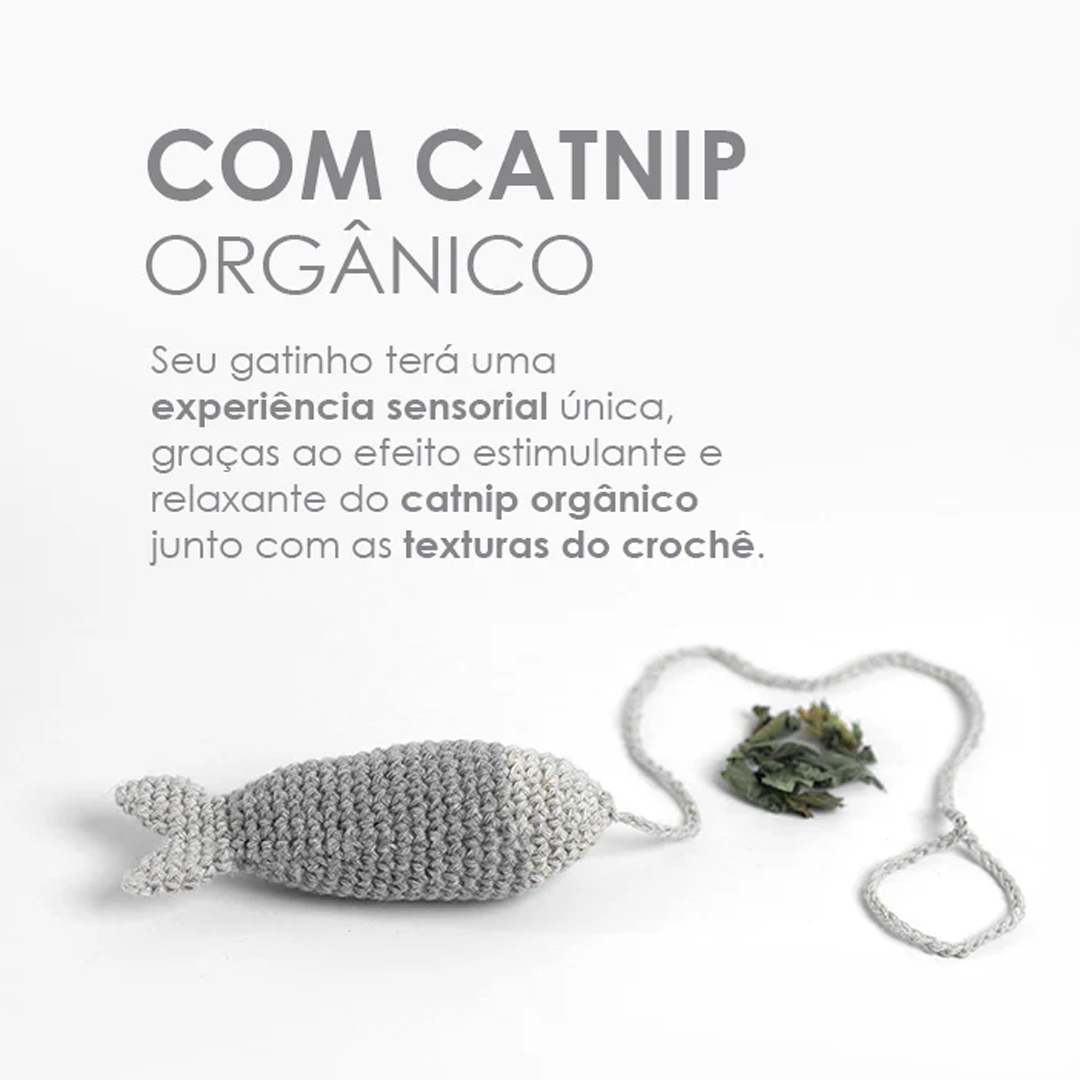 Peixinho de Crochê com Catnip Tuna